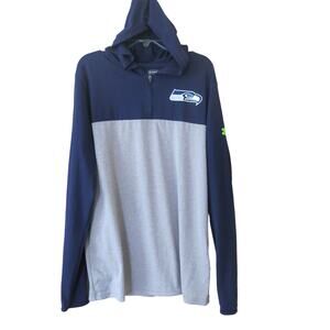 NFL COMBINE AUTHENTIC Seattle Seahawks Hoodie Youth XL 1/4 Zip Blue Football